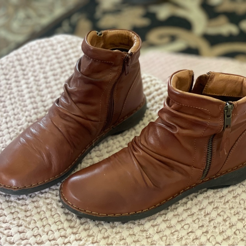 Miz Mooz Rich Brown Ankle Booties